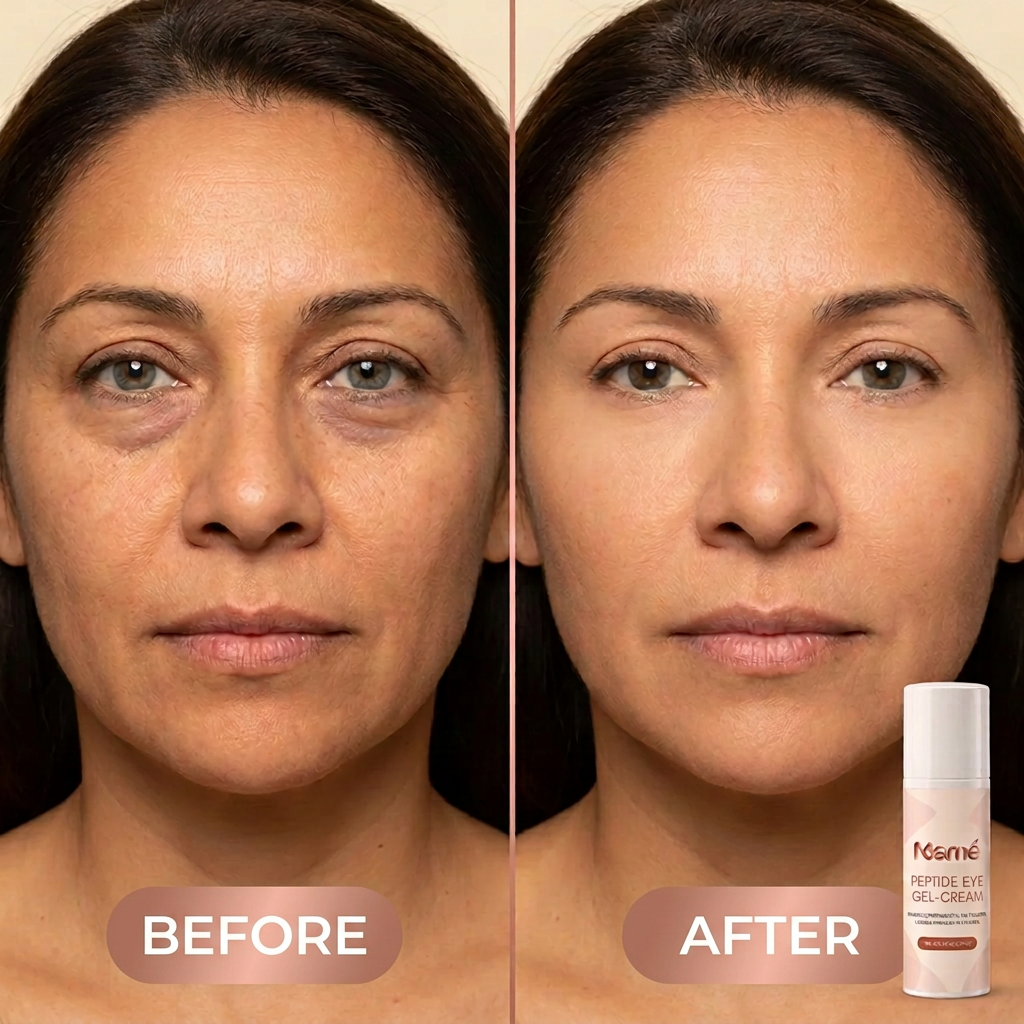 Before and after comparison of the under-eye area